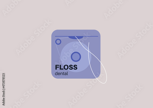 A plastic box with a dental floss inside, morning routine hygiene