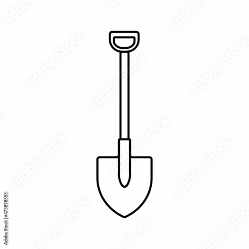 Shovel icon design. Vector Illustration. Outline style.