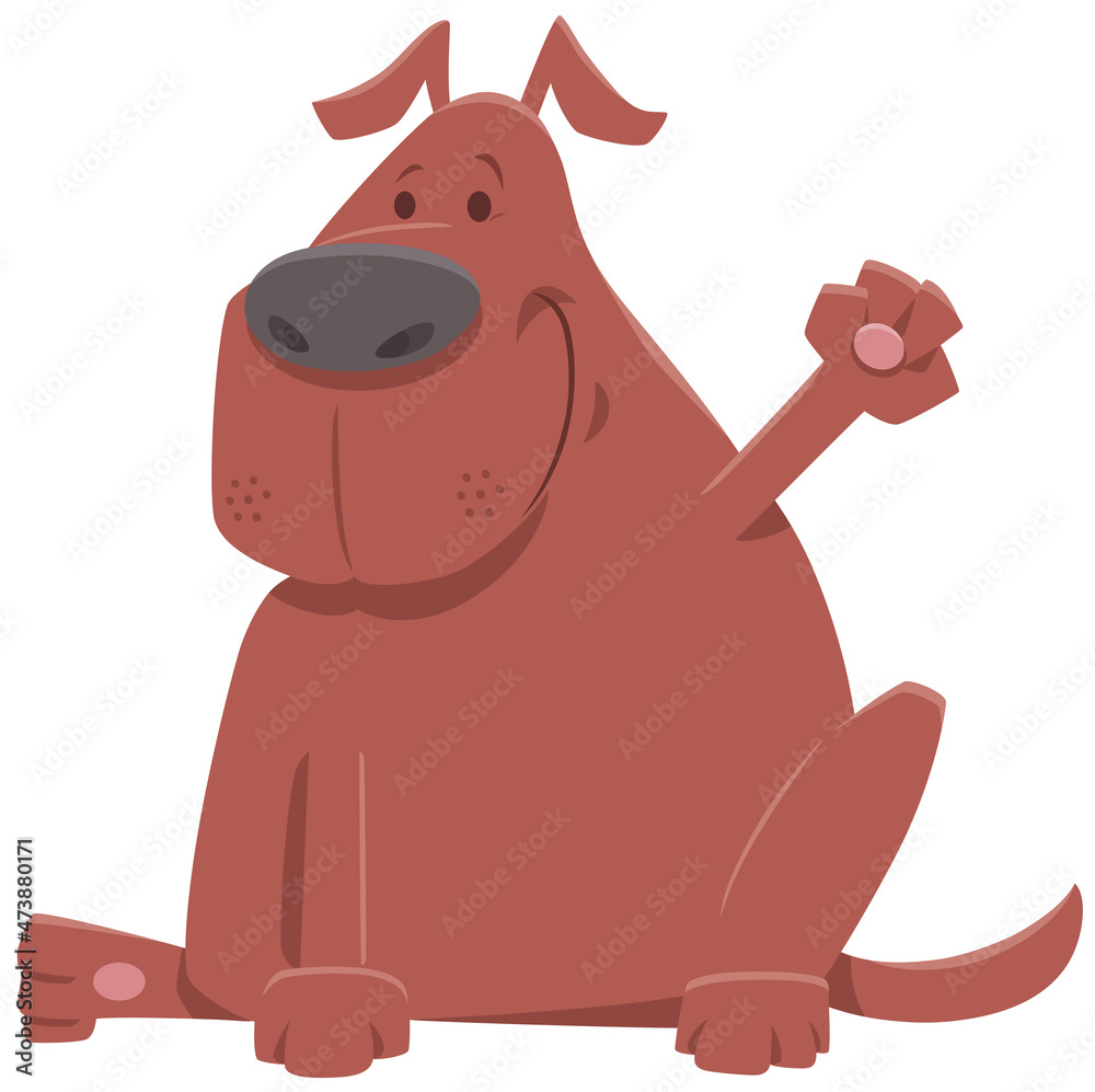 Fototapeta premium cartoon dog animal character waving his paw