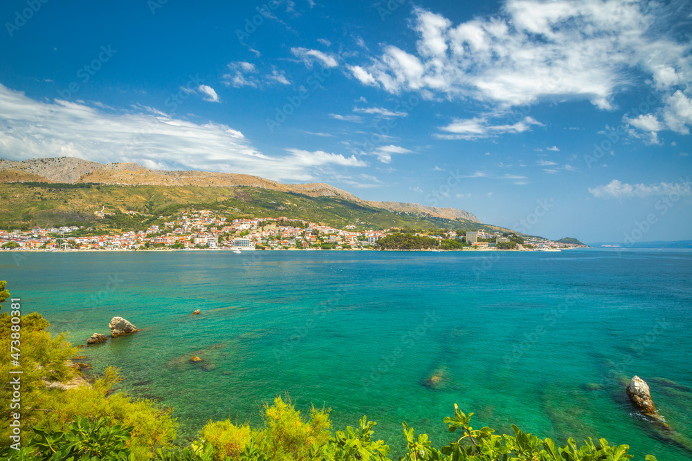 Adriatic coast with Podstrana village near of Split town, Croatia, Europe.