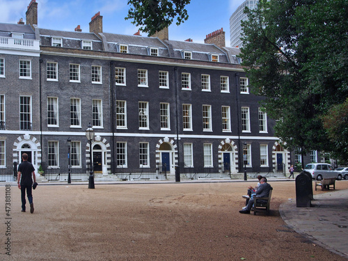 Row of townhouses built in the 1700s, Bedford Square in the Bloomsbury district of London photo