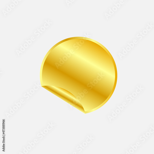 Round Gold Label Badge Shiny Blank Icon