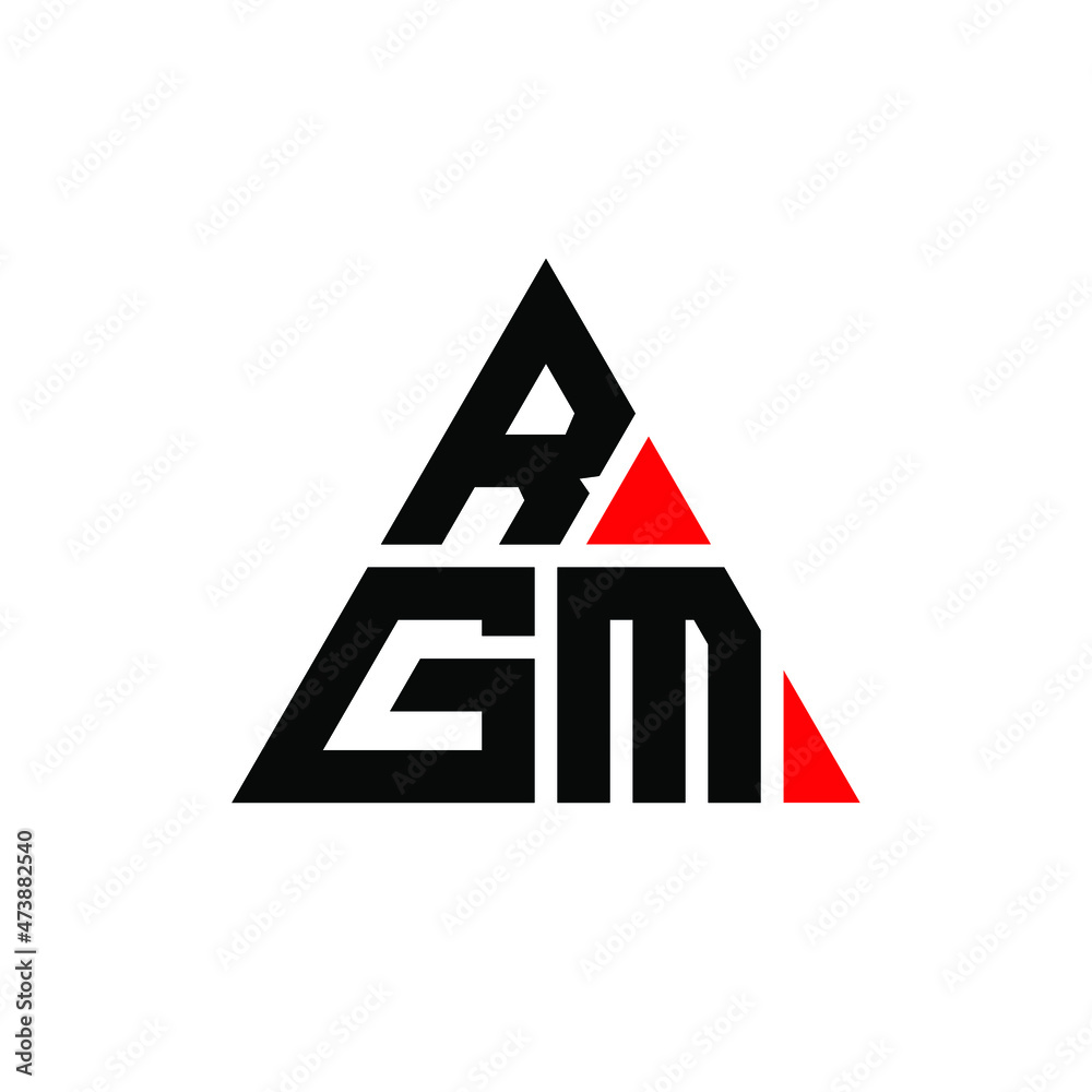 RGM triangle letter logo design with triangle shape. RGM triangle logo