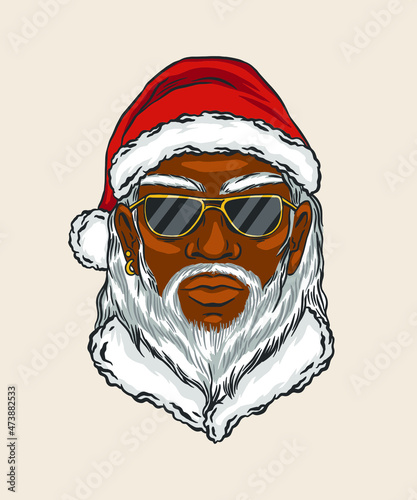 Black santa claus face