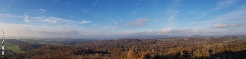 panorama view from hunger tower into the circles lippe and höxter