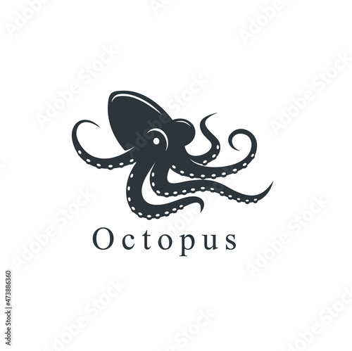 illustration of octopus, vector art.