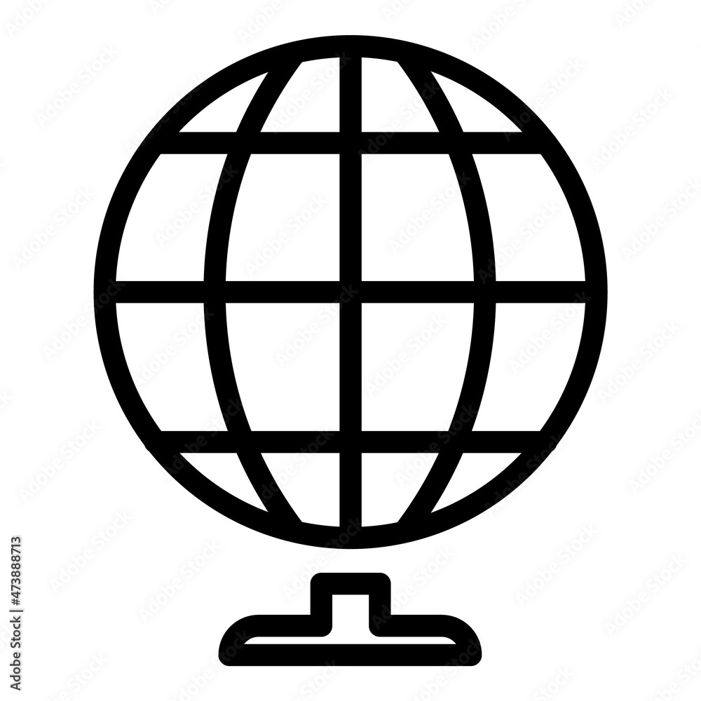 World Globe Stand Flat Icon Isolated On White Background World Globe Stand Flat Icon Isolated On White Background