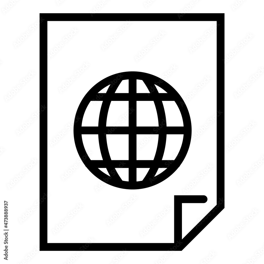 Global World File Flat Icon Isolated On White Background