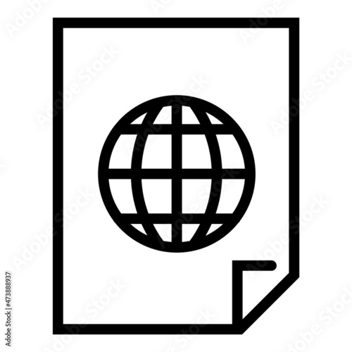 Global World File Flat Icon Isolated On White Background