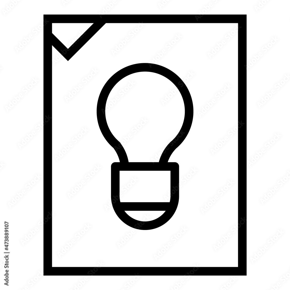Bulb Idea File Flat Icon Isolated On White Background Bulb Idea File Flat Icon Isolated On White Background