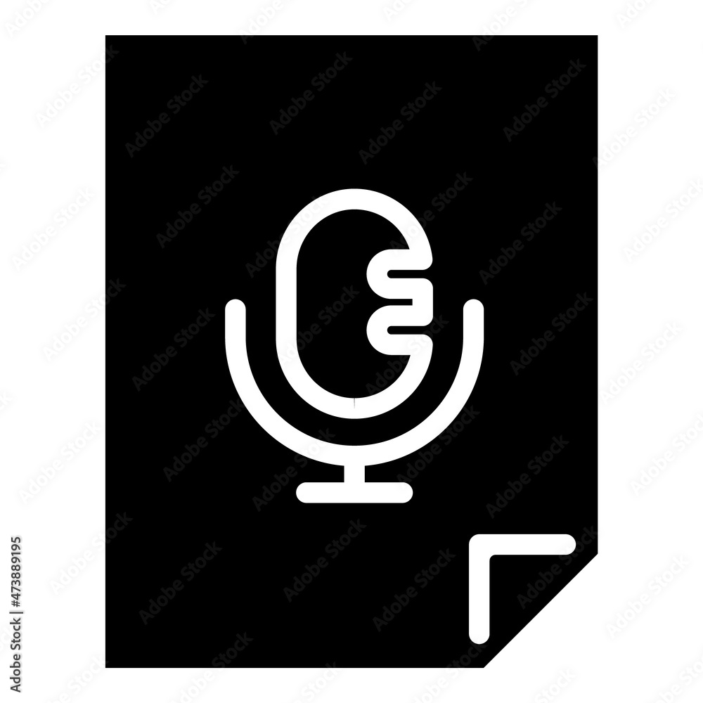 Microphone Audio File Flat Icon Isolated On White Background Microphone Audio File Flat Icon Isolated On White Background