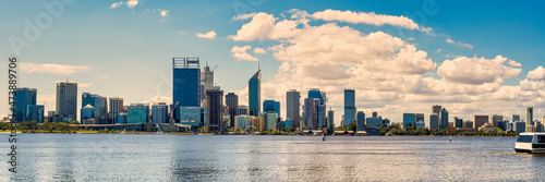 Perth, WA Australia - 10-22-2021 From Elizabeth Quay in Perth WA you can catch a ferry to South Perth for shopping, restaurants or go to the Zoo.