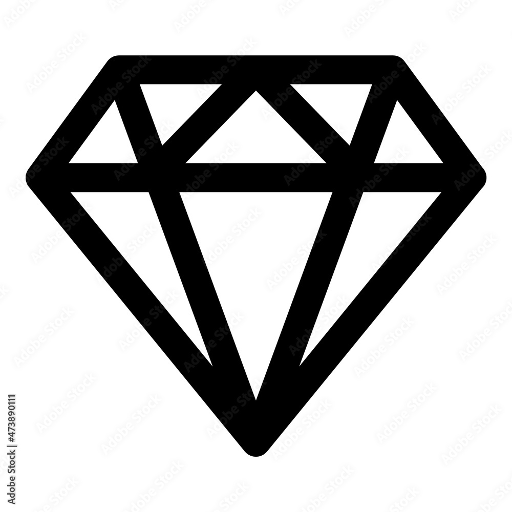 Diamond Stone Flat Icon Isolated On White Background Diamond Stone Flat Icon Isolated On White Background