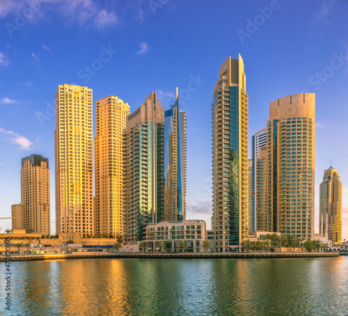 Day view of Dubai Marina bay with clear sky, UAE © boule1301