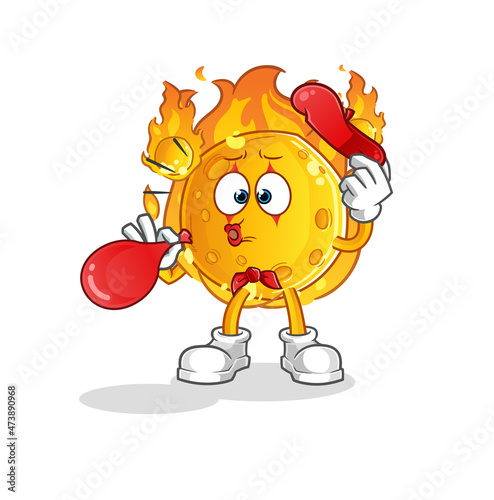 meteor pantomime blowing balloon. cartoon mascot vector