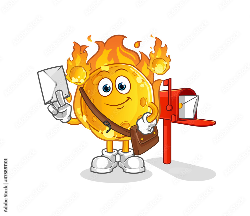 meteor postman vector. cartoon character meteor postman vector. cartoon character