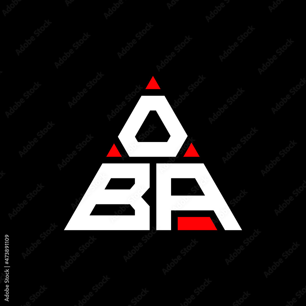 OBA triangle letter logo design with triangle shape. OBA triangle logo
