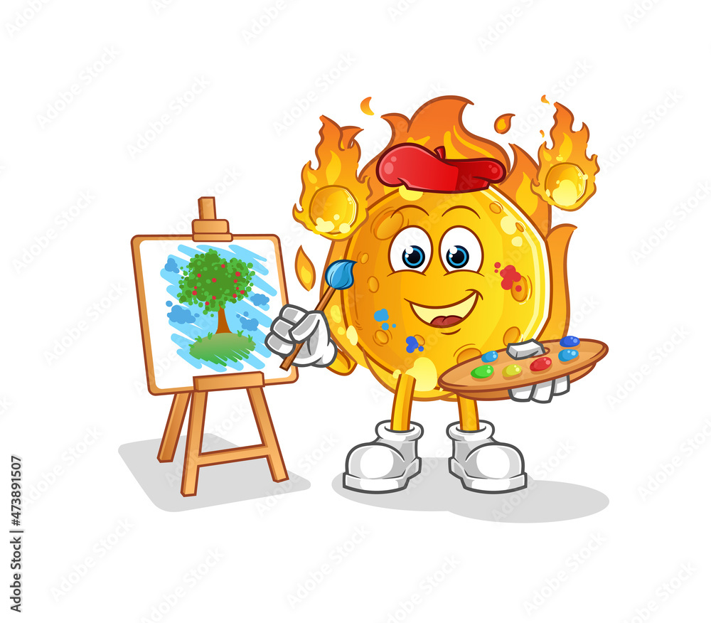 meteor artist mascot. cartoon vector