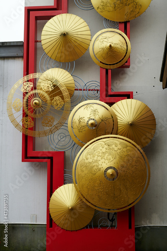 The golden decorate in Xitang ancient town, China.