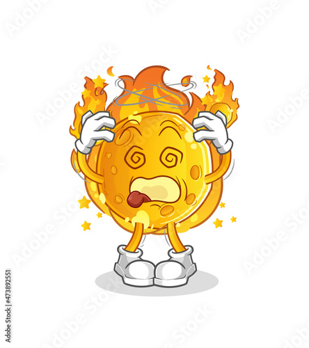 meteor dizzy head mascot. cartoon vector