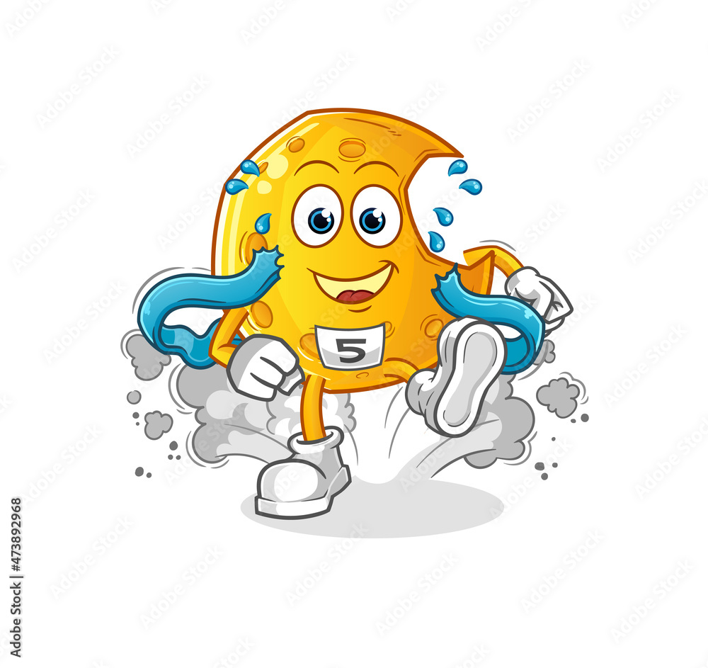 Crescent moon runner character. cartoon mascot vector Crescent moon runner character. cartoon mascot vector