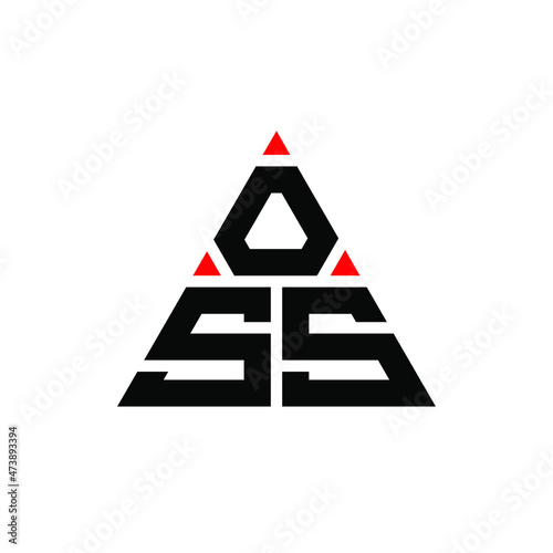 OSS triangle letter logo design with triangle shape. OSS triangle logo design monogram. OSS triangle vector logo template with red color. OSS triangular logo Simple, Elegant, and Luxurious Logo...