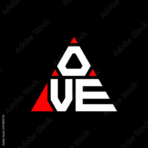 OVE triangle letter logo design with triangle shape. OVE triangle logo design monogram. OVE triangle vector logo template with red color. OVE triangular logo Simple, Elegant, and Luxurious Logo...