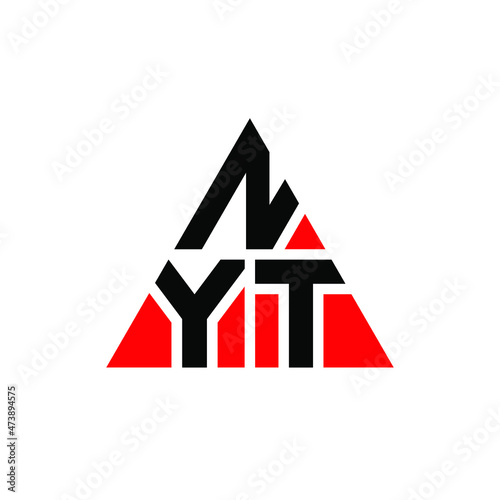 NYT triangle letter logo design with triangle shape. NYT triangle logo design monogram. NYT triangle vector logo template with red color. NYT triangular logo Simple, Elegant, and Luxurious Logo... photo