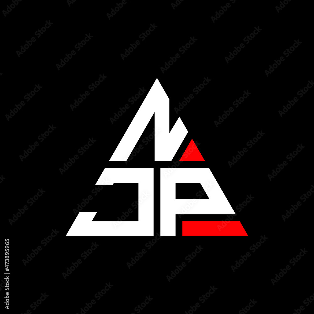 NJP triangle letter logo design with triangle shape. NJP triangle logo