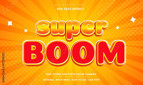 editable super boom text effect