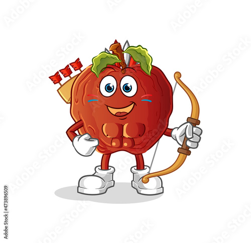 rotten apple native american tribe. cartoon mascot vector