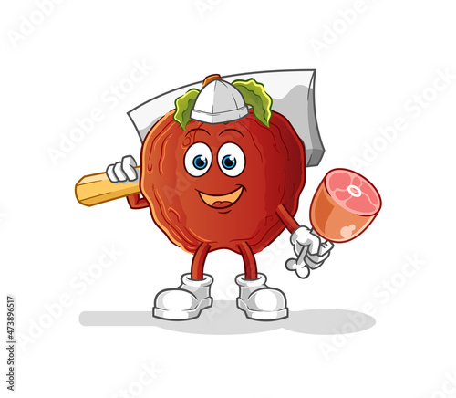 rotten apple Butcher illustration. character vector