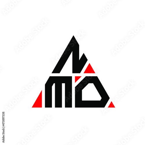 NMO triangle letter logo design with triangle shape. NMO triangle logo design monogram. NMO triangle vector logo template with red color. NMO triangular logo Simple, Elegant, and Luxurious Logo... photo