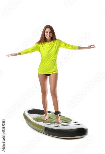 Sporty young woman with boa...