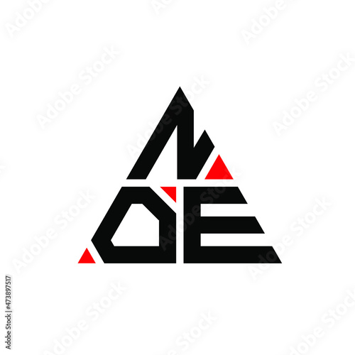 NOE triangle letter logo design with triangle shape. NOE triangle logo design monogram. NOE triangle vector logo template with red color. NOE triangular logo Simple, Elegant, and Luxurious Logo...