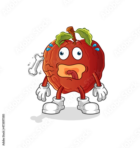 rotten apple burp mascot. cartoon vector