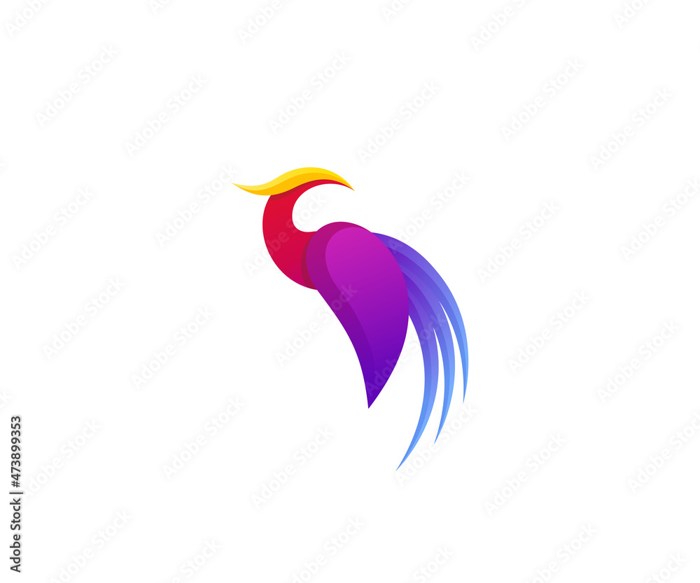Obraz premium gradient color style phoenix illustration