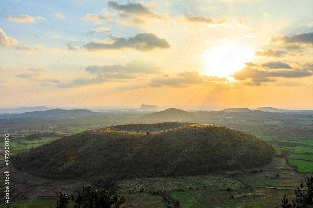 sunrise in the mountains. jeju