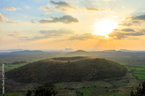 sunrise in the mountains. jeju