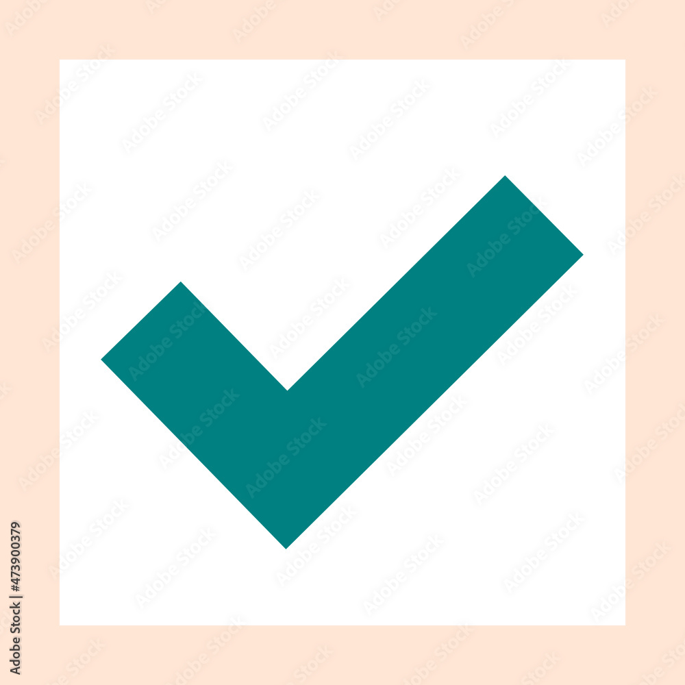 correct icon symbol logo with line square shape correct icon symbol logo with line square shape