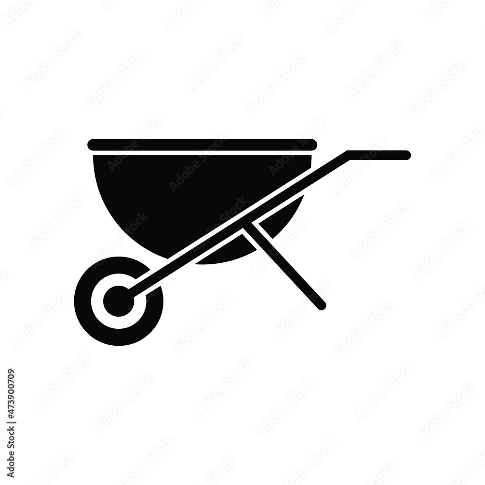 Wheelbarrow icon design isolated on white background Wheelbarrow icon design isolated on white background