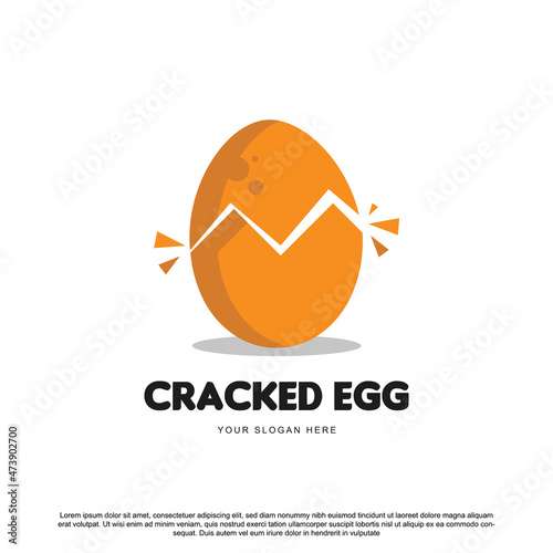 Creative cracked egg logo design for your brand or business