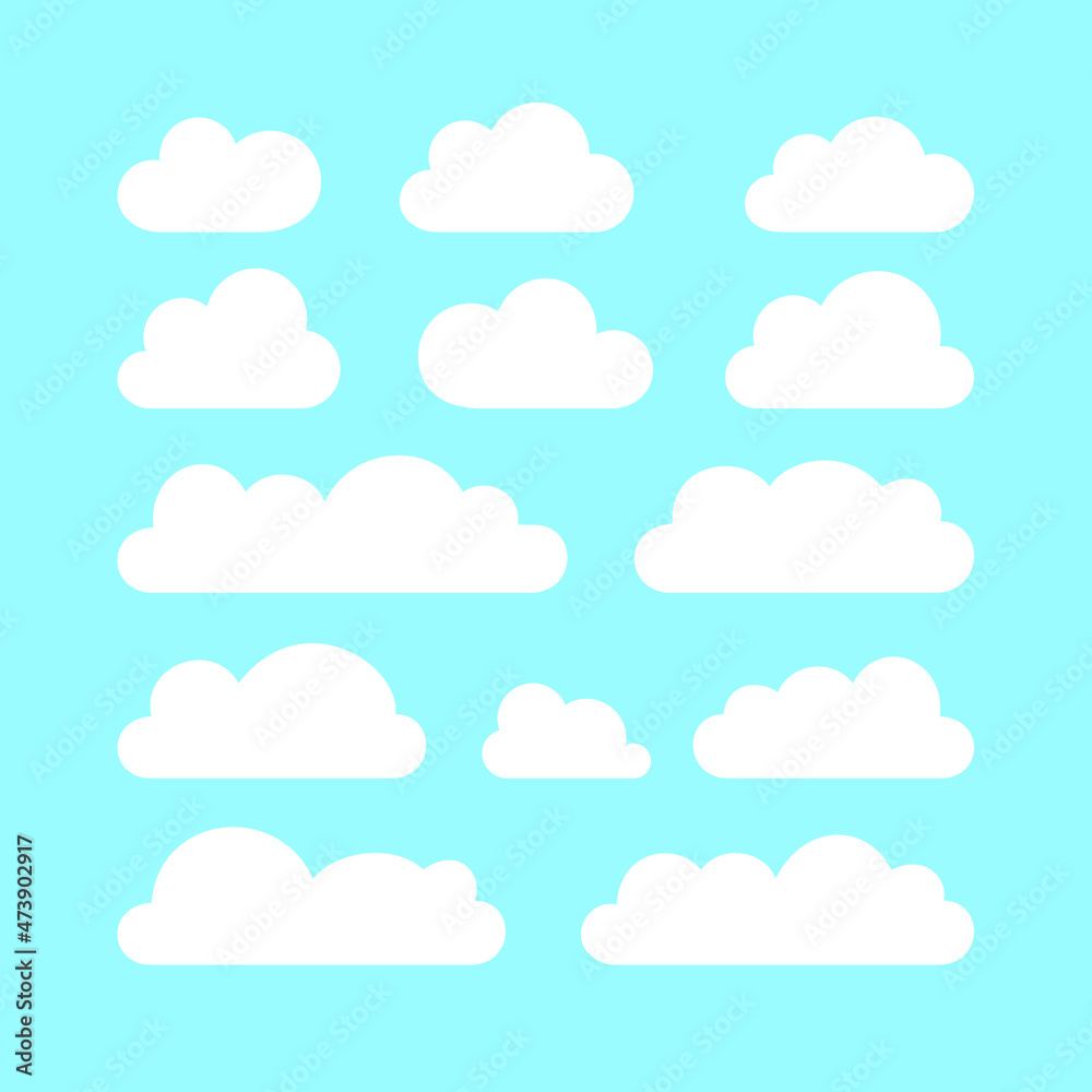 Cloud icons set. Server symbol for website, mobile app, UI. Database storage. Isolated vector illustration on white background. Cloud icons set. Server symbol for website, mobile app, UI. Database storage. Isolated vector illustration on white background.