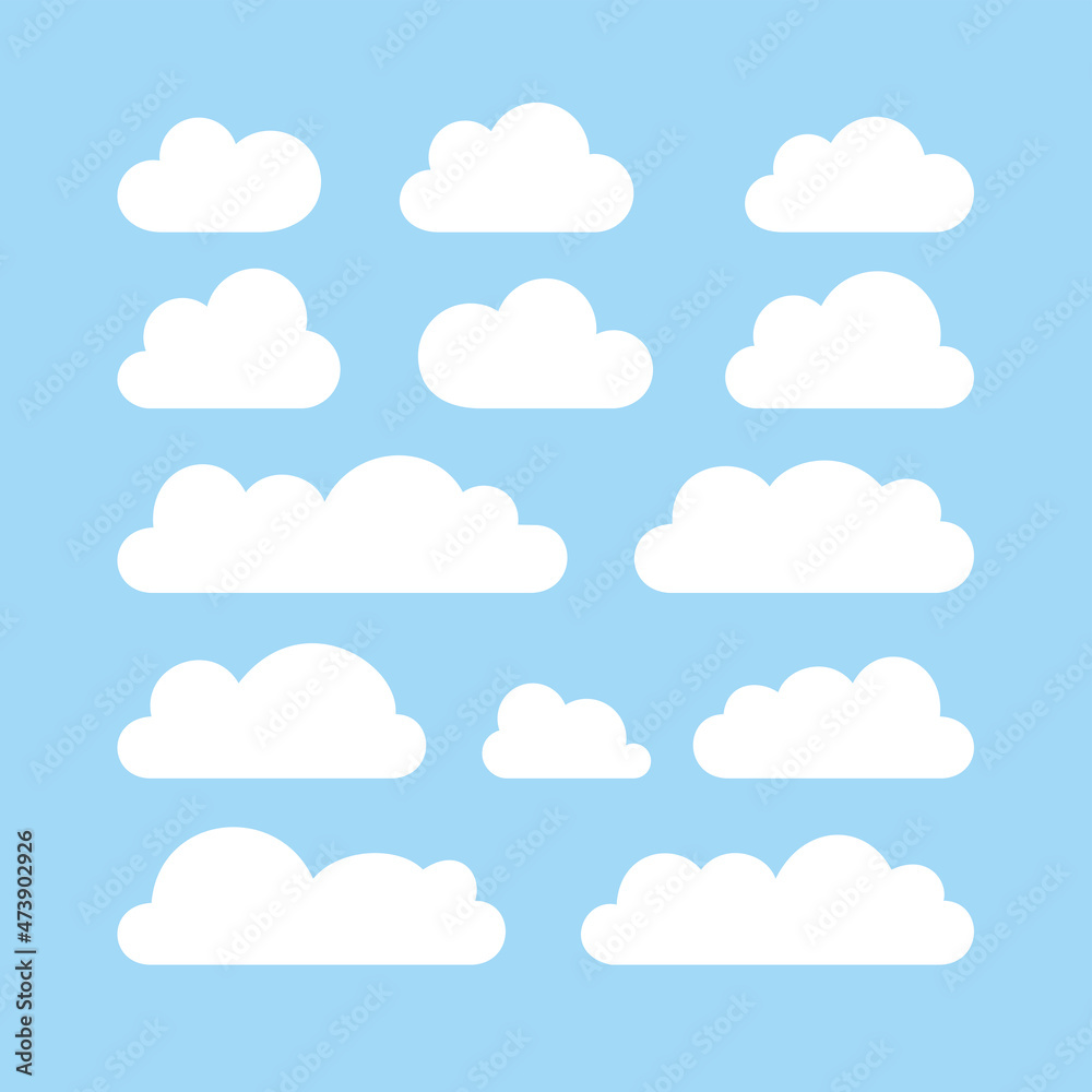 Cloud icons set. Server symbol for website, mobile app, UI. Database storage. Isolated raster illustration on white background. Cloud icons set. Server symbol for website, mobile app, UI. Database storage. Isolated raster illustration on white background.