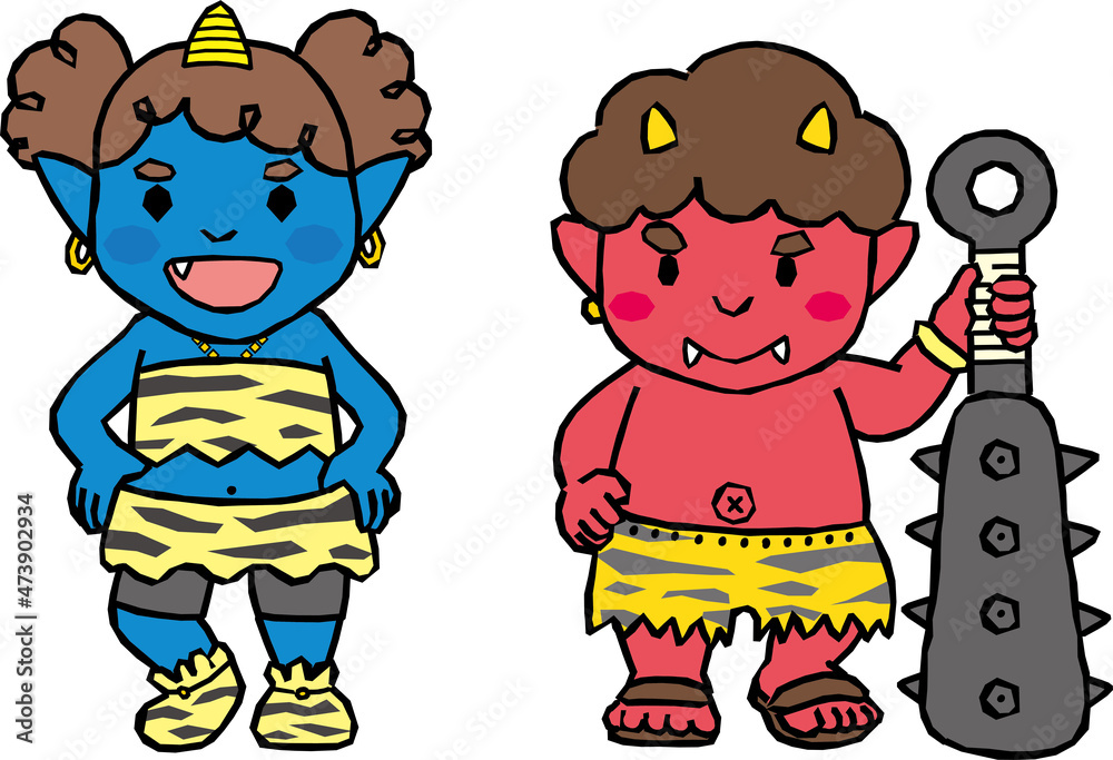 赤鬼と青鬼/This is a traditional Japanese event demon. There are red demons and blue demons.