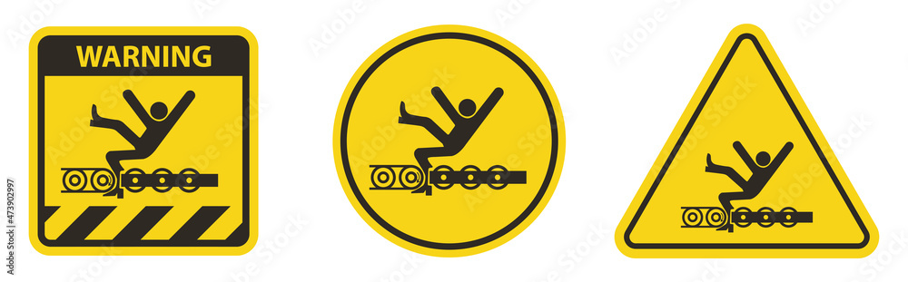 Warning Exposed Conveyor And Moving Parts Will Cause Service Injury Or ...