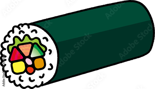 節分の恵方巻/This is Ehomaki. Sushi to eat at a festival to welcome spring in Japan.