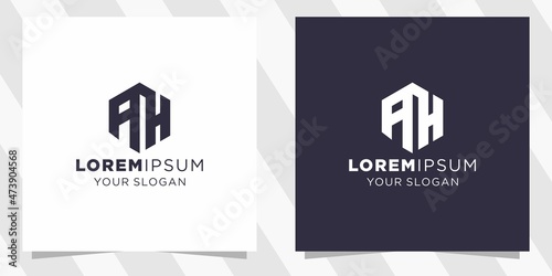 letter ah logo with minimal design photo