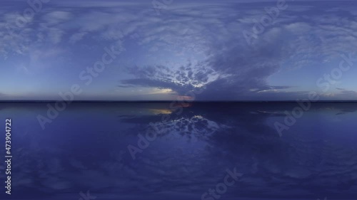 Timelapse Cloud sky, blue 360 environment nature, cloudscape panorama sphere. High-quality 4k footage