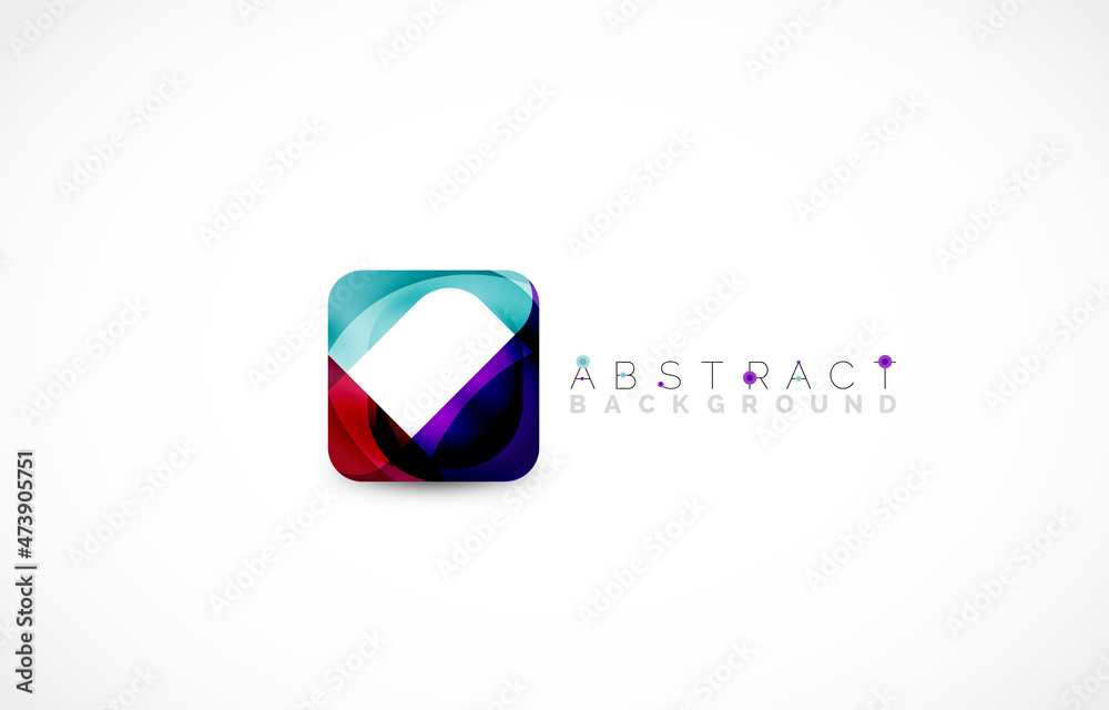 Minimal background. Abstract square shape with round corners created with wavy forms. Vector Illustration For Wallpaper, Banner, Background, Landing Page Minimal background. Abstract square shape with round corners created with wavy forms. Vector Illustration For Wallpaper, Banner, Background, Landing Page